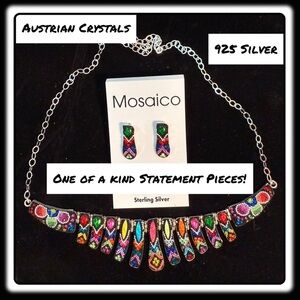 NWT Mosaico Austrian Crystal STATEMENT necklace & earrings 💕💕 new line! 💕💕